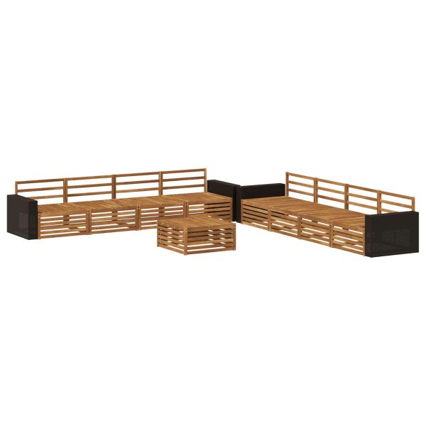 Комплект дивани за открито 9 pcs Натурално