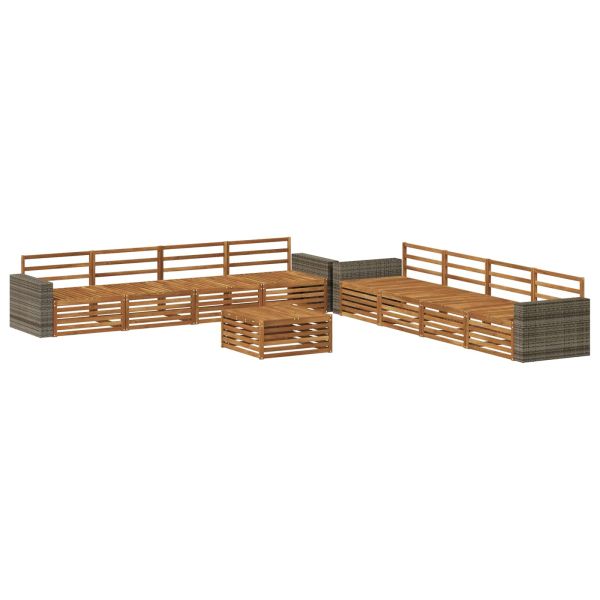 Комплект дивани за открито 9 pcs Натурално