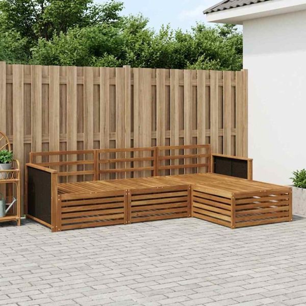 Комплект дивани за открито 4 pcs Натурално