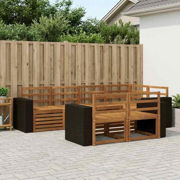 Комплект секционен диван 7 pcs Натурално