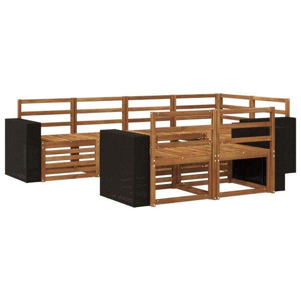 Комплект секционен диван 7 pcs Натурално