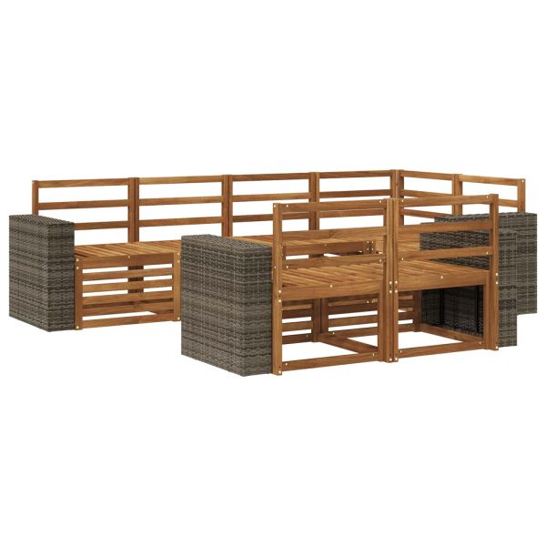 Комплект секционен диван 7 pcs Натурално