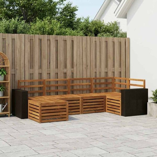 Комплект секционен диван 6 pcs Натурално