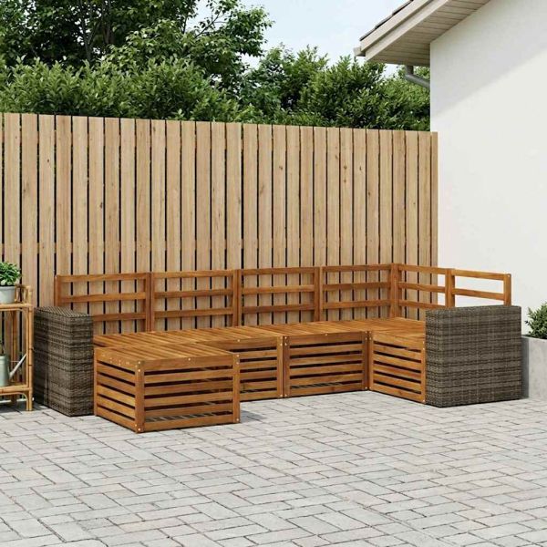 Комплект секционен диван 6 pcs Натурално