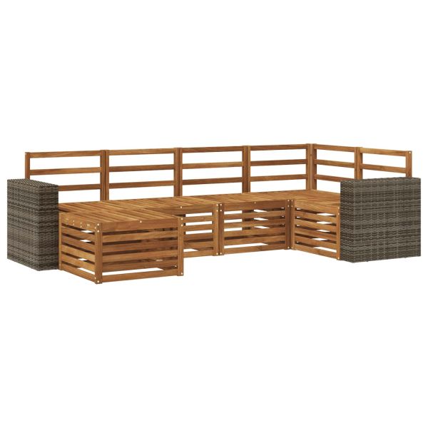 Комплект секционен диван 6 pcs Натурално