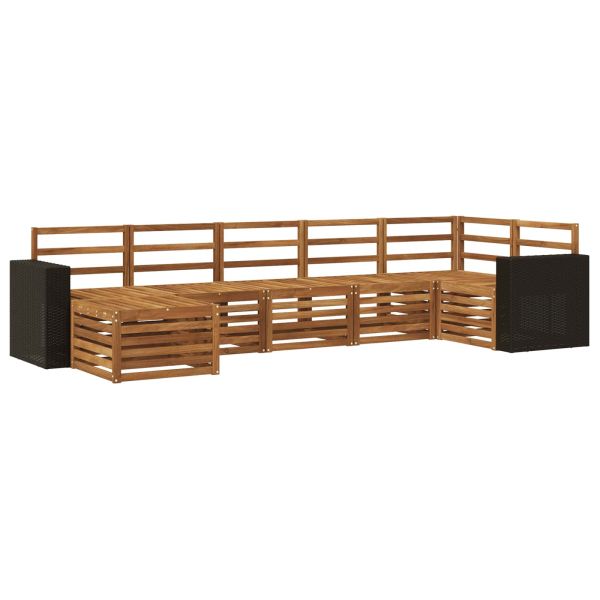 Комплект секционен диван 7 pcs Натурално