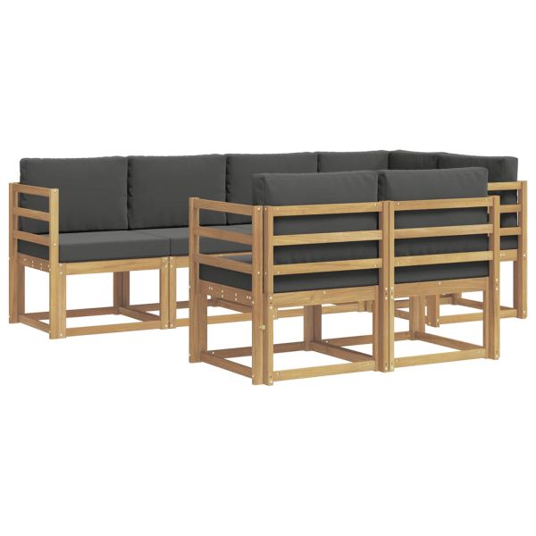 Комплект дивани за открито 7 pcs Бяло и антрацит Полиестер