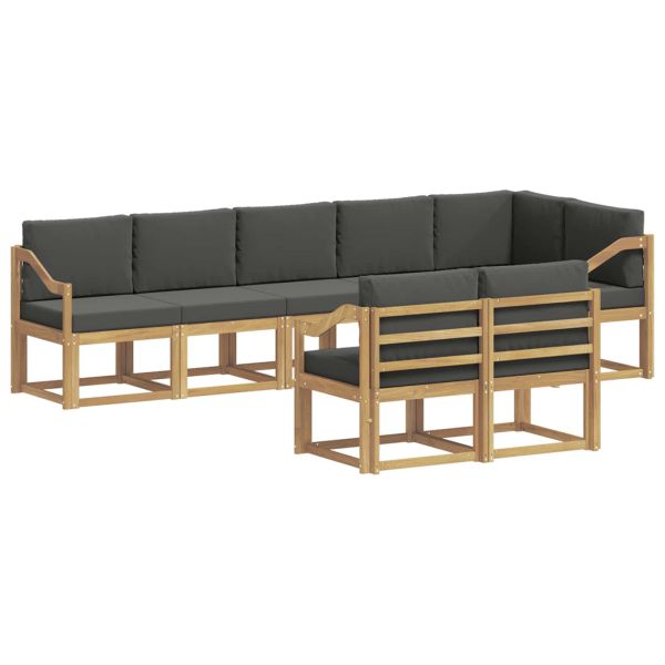 Комплект дивани за открито 8 pcs Бяло и антрацит Полиестер