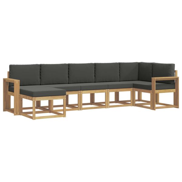 Комплект дивани за открито 7 pcs Бяло и антрацит Полиестер