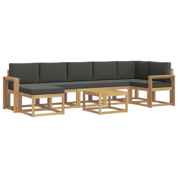Комплект дивани за открито 8 pcs Бяло и антрацит Полиестер