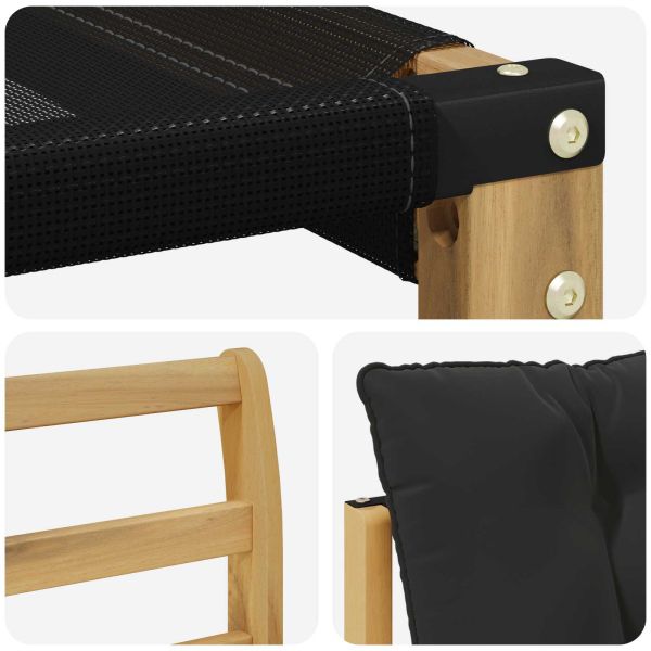 Комплект дивани за открито с възглавница 8 pcs Бяло и черно