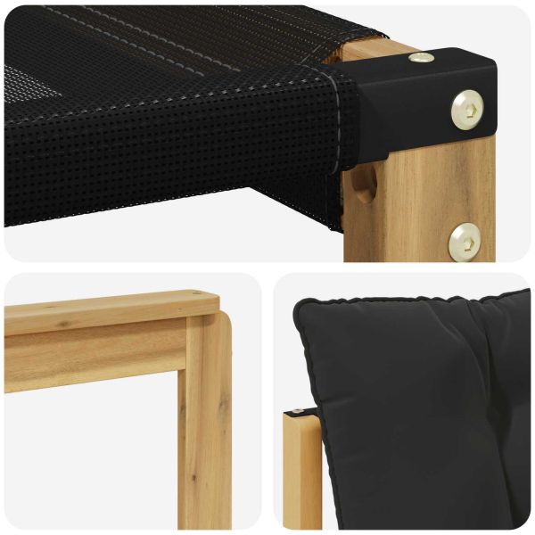 Комплект дивани за открито с възглавница 6 pcs Бяло и черно