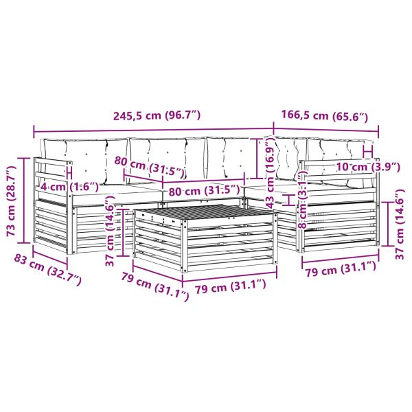 Комплект дивани за открито 6 pcs