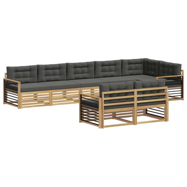 Комплект дивани за открито 8 pcs Бяло и антрацит Полиестер