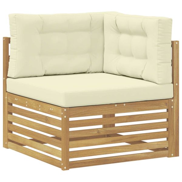 Комплект дивани за открито с възглавница 7 pcs Бяло и кремаво