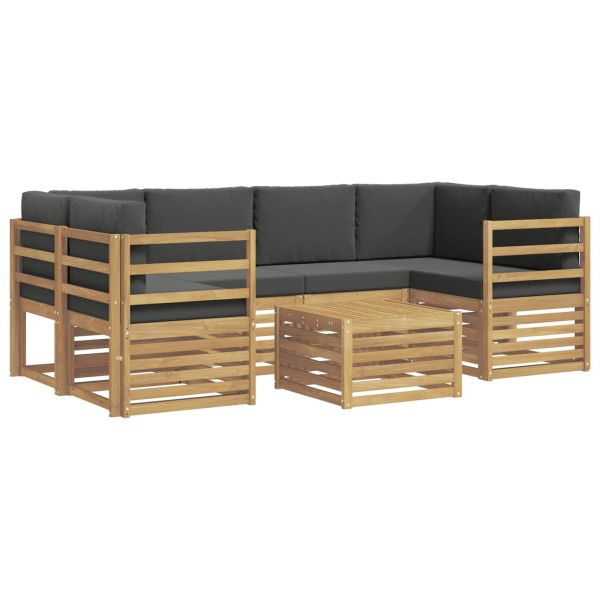 Комплект дивани за открито 7 pcs Бяло и антрацит Полиестер