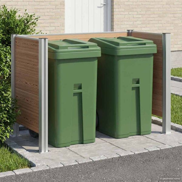 Оградка за кошче Кафяво 161 x 85 x 115 см Алуминий и WPC