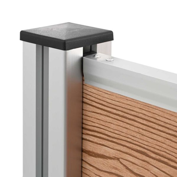 Оградка за кошче Кафяво 161 x 85 x 115 см Алуминий и WPC