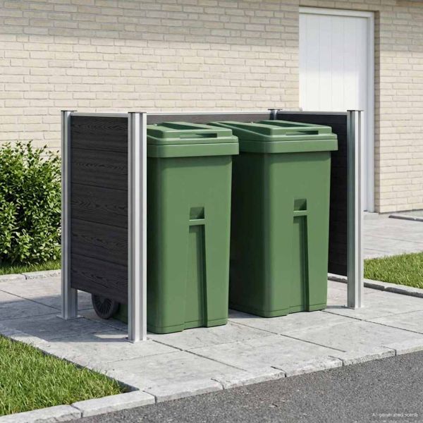Оградка за кошче Сиво 161 x 85 x 115 см Алуминий и WPC