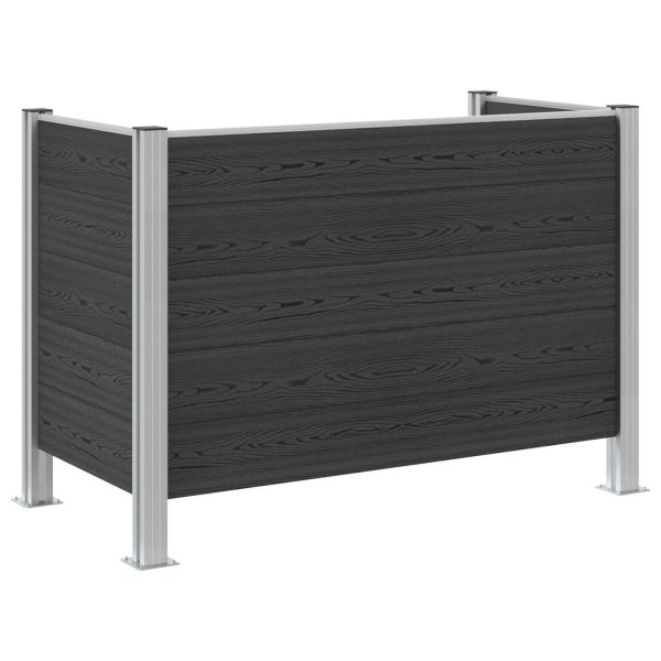 Оградка за кошче Сиво 161 x 85 x 115 см Алуминий и WPC