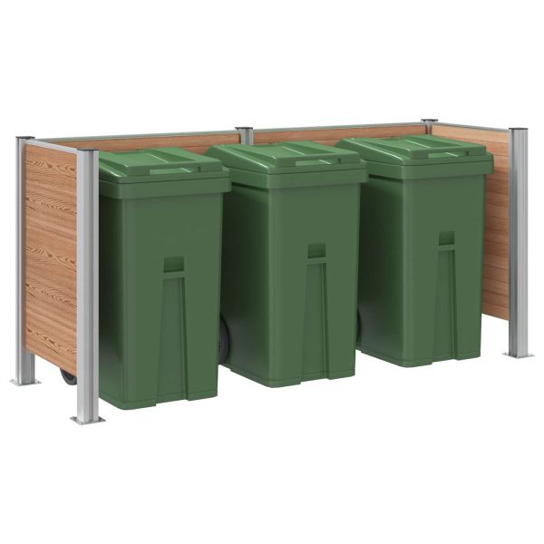Оградка за кошче Кафяво 237 x 85 x 115 см Алуминий и WPC