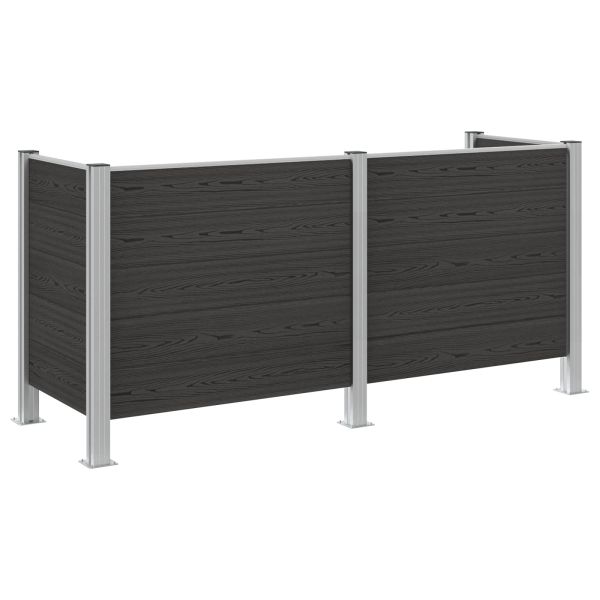 Оградка за кошче Сиво 237 x 85 x 115 см Алуминий и WPC