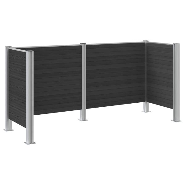 Оградка за кошче Сиво 237 x 85 x 115 см Алуминий и WPC