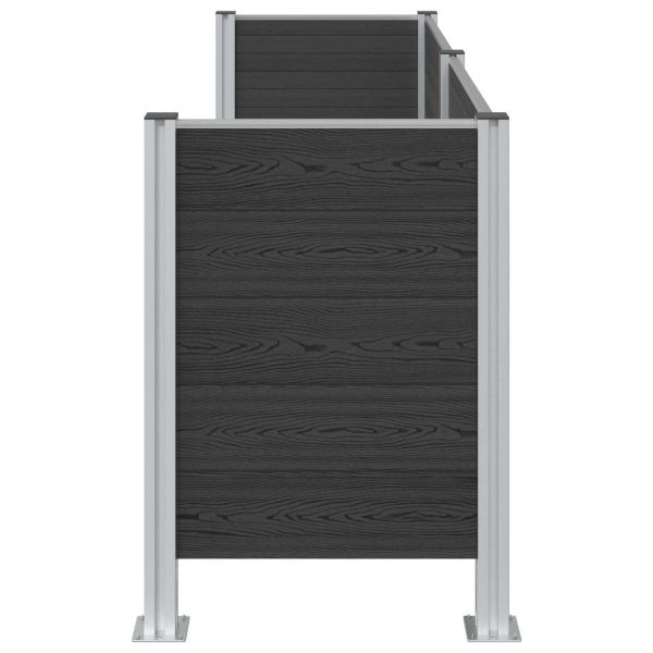 Оградка за кошче Сиво 237 x 85 x 115 см Алуминий и WPC