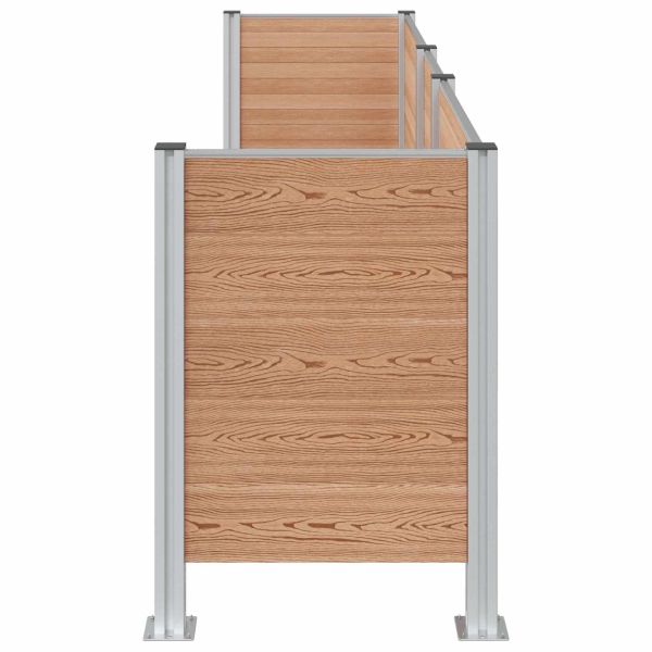Оградка за кошче Кафяво 315 x 85 x 115 см Алуминий и WPC