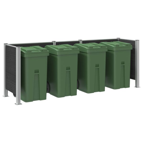 Оградка за кошче Сиво 315 x 85 x 115 см Алуминий и WPC