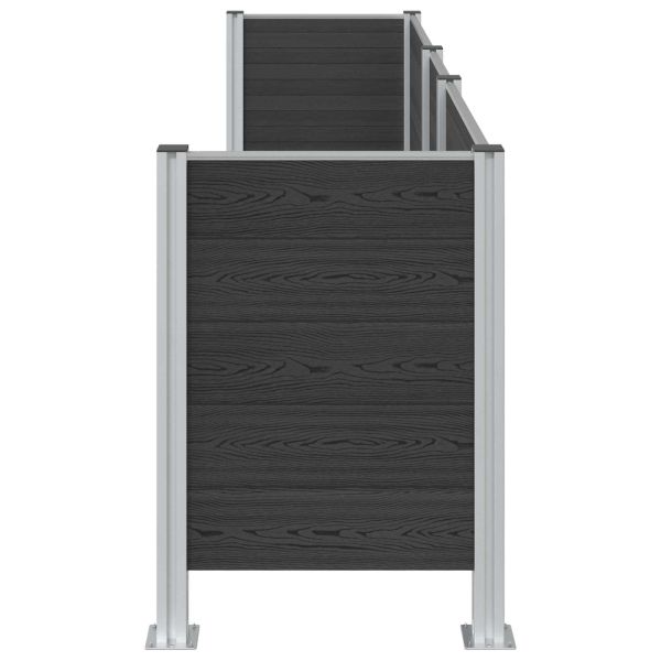 Оградка за кошче Сиво 315 x 85 x 115 см Алуминий и WPC