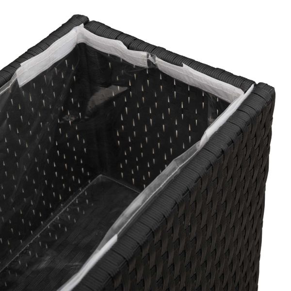 Висока саксия Черно 55 x 22 x 70 см полиратан