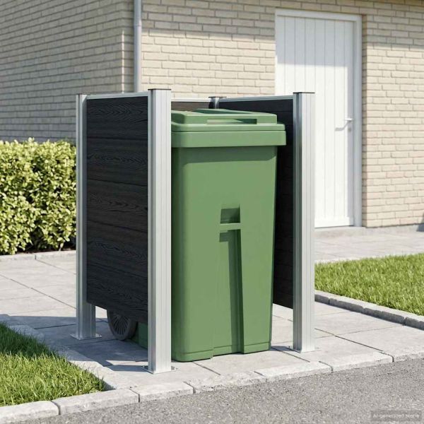 Оградка за кошче Сиво 85 x 85 x 115 см Алуминий и WPC