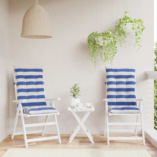 Възглавница за открито 2 pcs Синьо и бяло 120 x 50 x 7 см