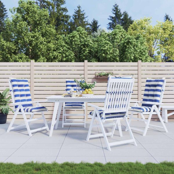 Възглавница за открито 4 pcs Синьо и бяло 120 x 50 x 7 см