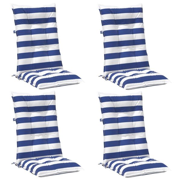 Възглавница за открито 4 pcs Синьо и бяло 120 x 50 x 7 см
