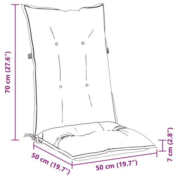 Възглавница за открито 4 pcs Синьо и бяло 120 x 50 x 7 см