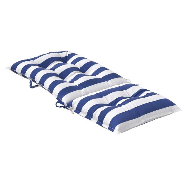 Възглавница за открито 6 pcs Синьо и бяло 120 x 50 x 7 см