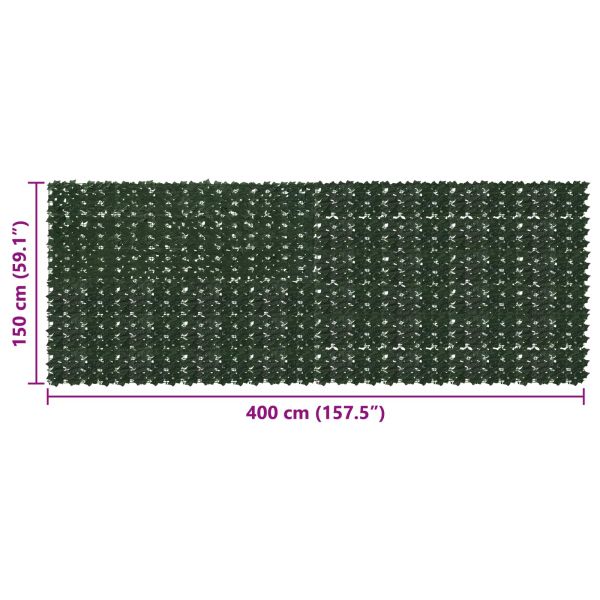 Завеса за балкон с листа Тъмнозелено 400 x 150 cm