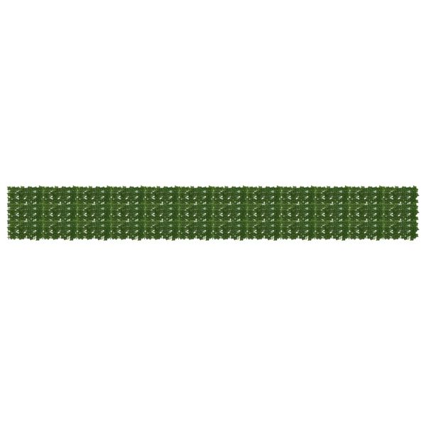 Завеса за балкон с листа Зелено 600 x 75 cm Полиестер и тъкан