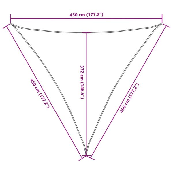 Платно-сенник Оксфорд плат триъгълно 4,5x4,5x4,5 м тъмнозелено