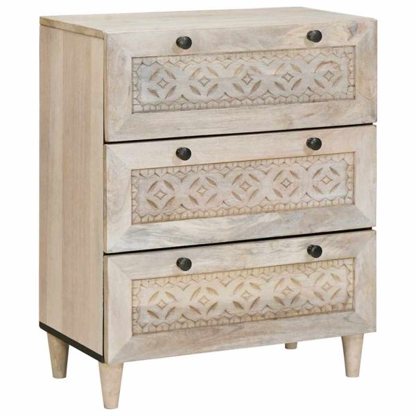 Служебен шкаф 2 pcs Бяло 120 x 33,5 x 75 см мангово дърво масив