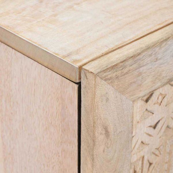 Служебен шкаф 3 pcs Бяло 180 x 33,5 x 75 см мангово дърво масив