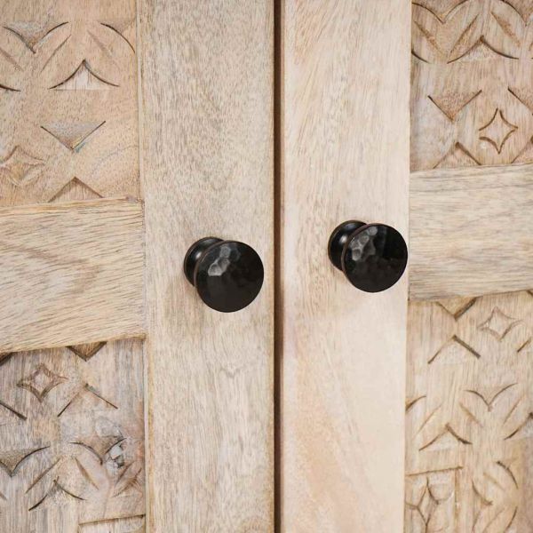 Служебен шкаф 3 pcs Бяло 180 x 33,5 x 75 см мангово дърво масив