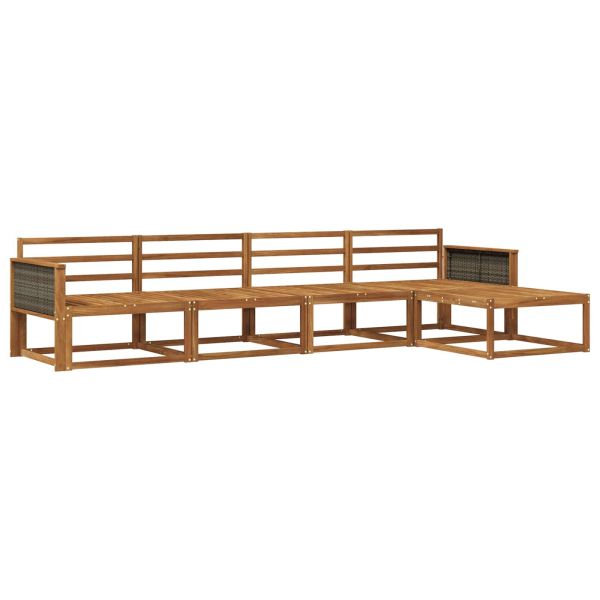 Комплект дивани за открито 5 pcs Натурално