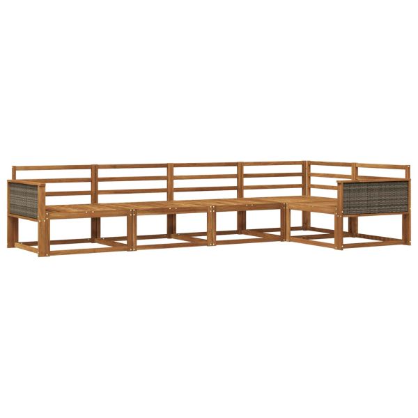 Комплект дивани за открито 5 pcs Натурално