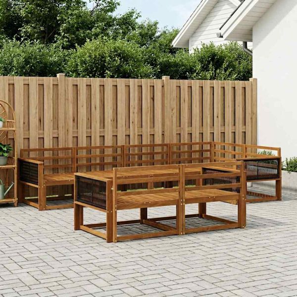 Комплект дивани за открито 7 pcs Натурално