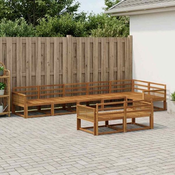 Комплект дивани за открито 8 pcs Натурално