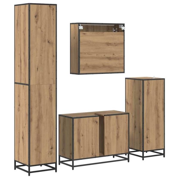 Комплект мебели за баня с чекмедже 4 pcs Дъб Инженерно дърво