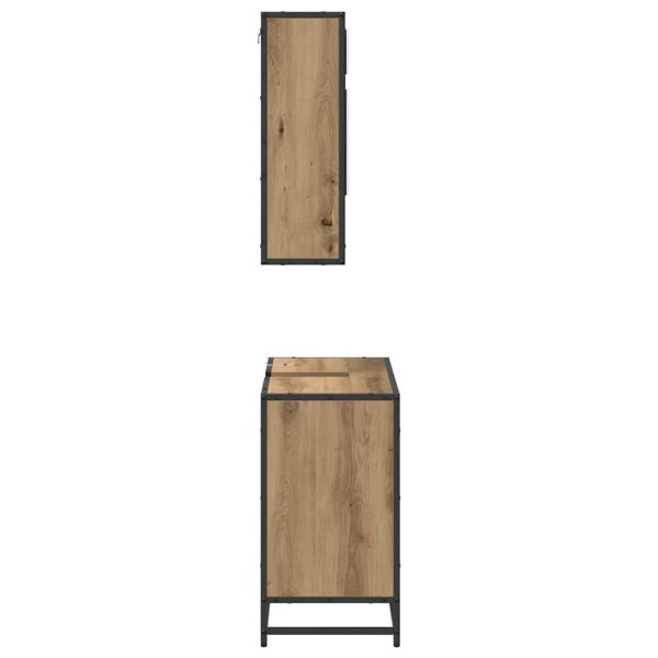 Комплект мебели за баня с чекмедже 2 pcs Дъб Инженерно дърво